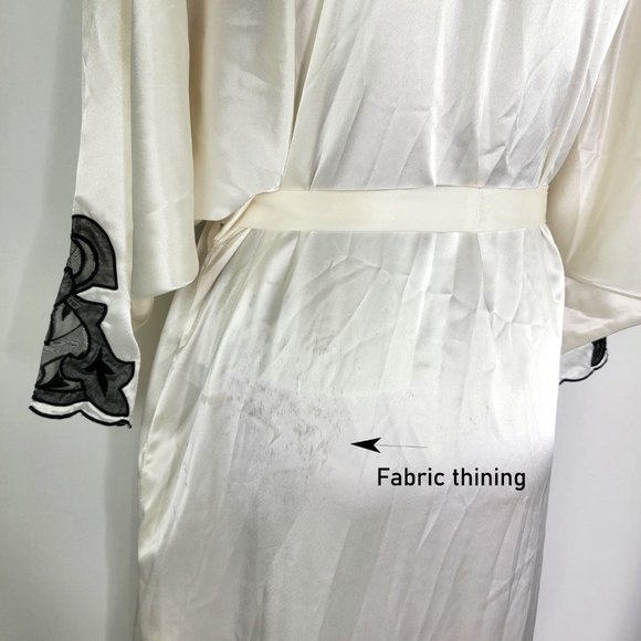 Vintage 80s Natori White Satin Robe Size Small - Picture 9 of 9